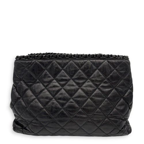 Chanel Chain Quilt Black Tote Bag in Calfskin, so black hardware_2