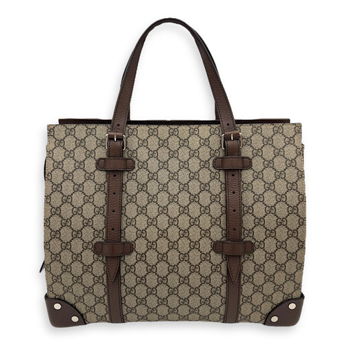 Gucci Guccissima Tote Bag Brown in Coated Canvas, Silver hardware_2