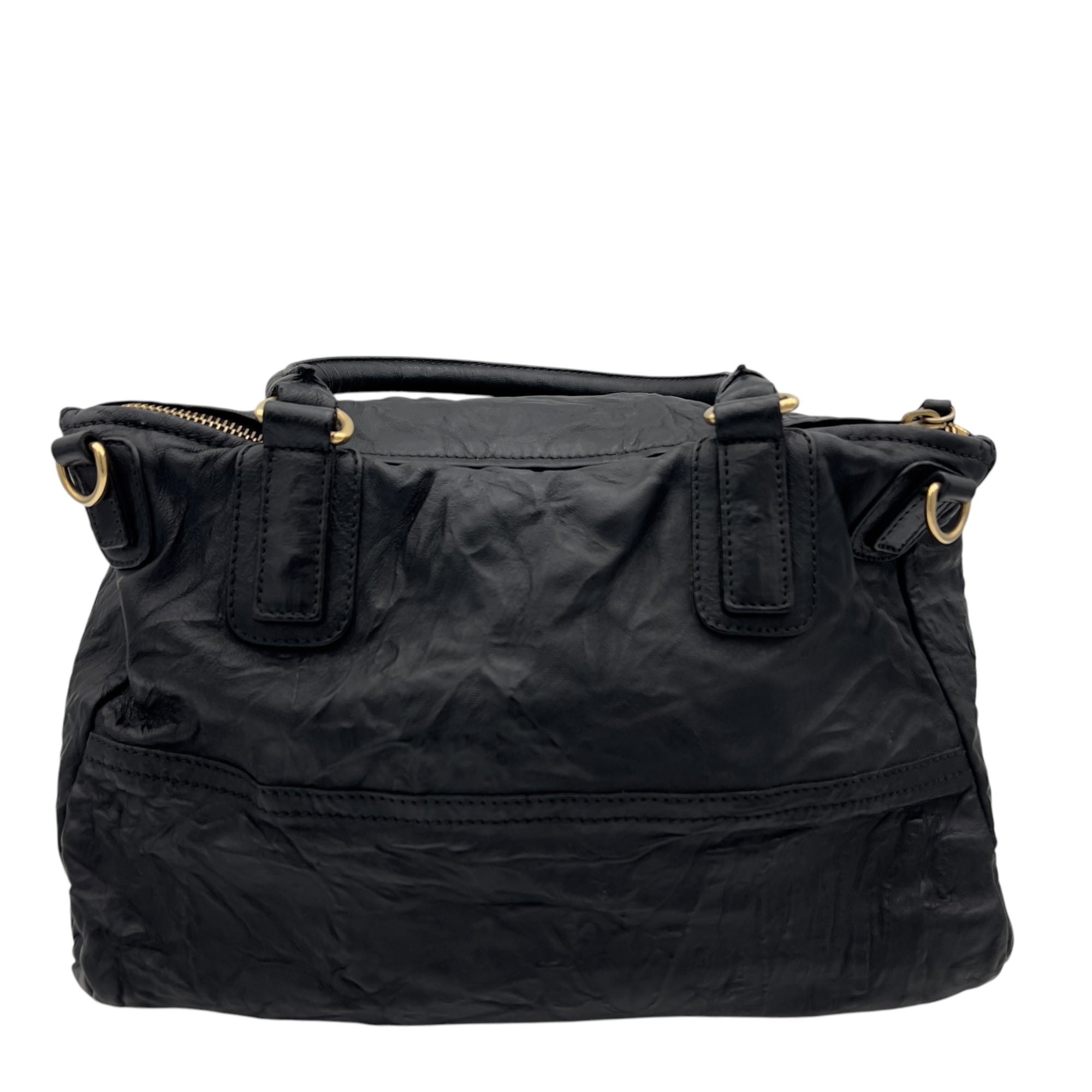 Givenchy Pandora Shoulder Bag Large Black in Distressed Leather, Gold hardware_2