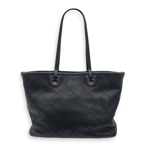 Chanel Wild Stitch Black Tote Bag in Caviar Leather, Silver hardware_2