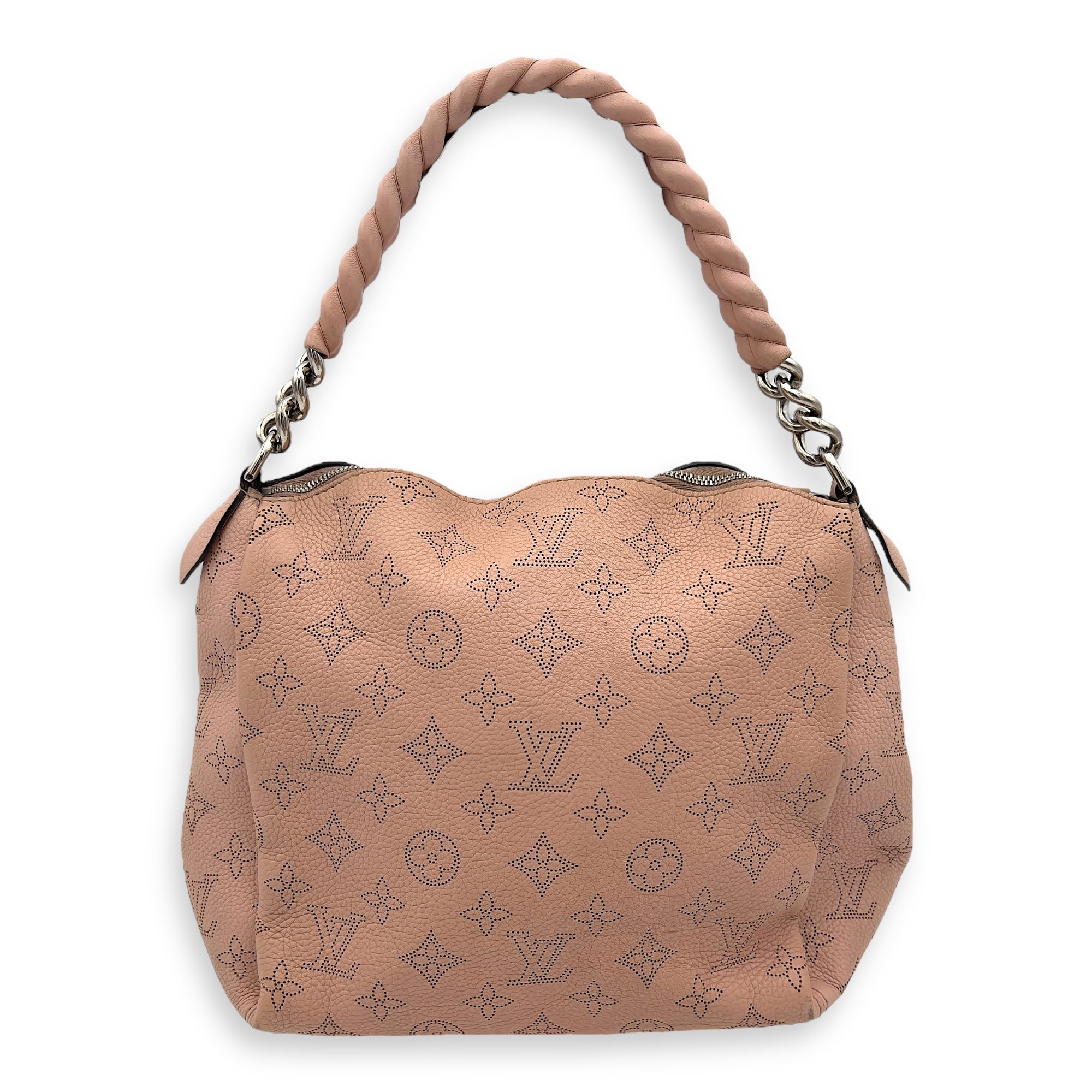 Louis Vuitton Babylone Top Handle Bag Pink in Mahina Leather, Silver hardware_2