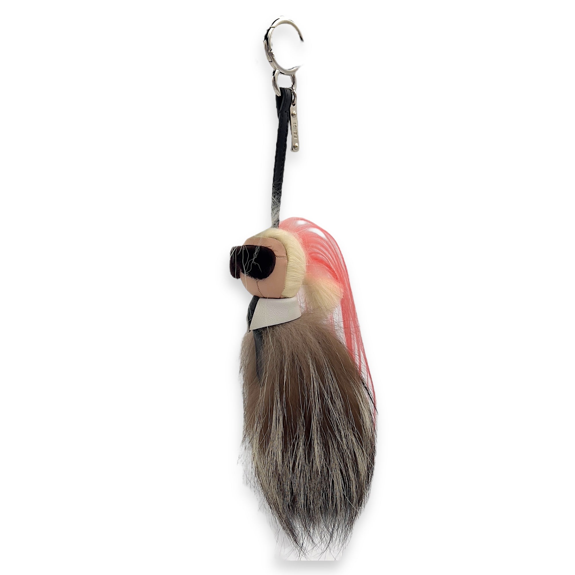 Fendi Karlito Bag Charm Multi-colour in Fox and Mink Fur, Silver hardware_2