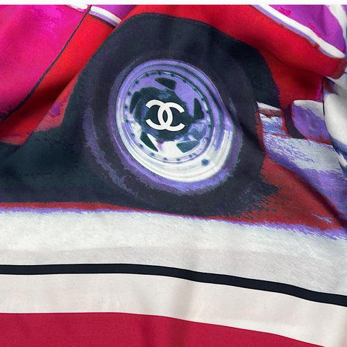 Chanel CC Car Printed Multi-colour Scarf in Silk_4