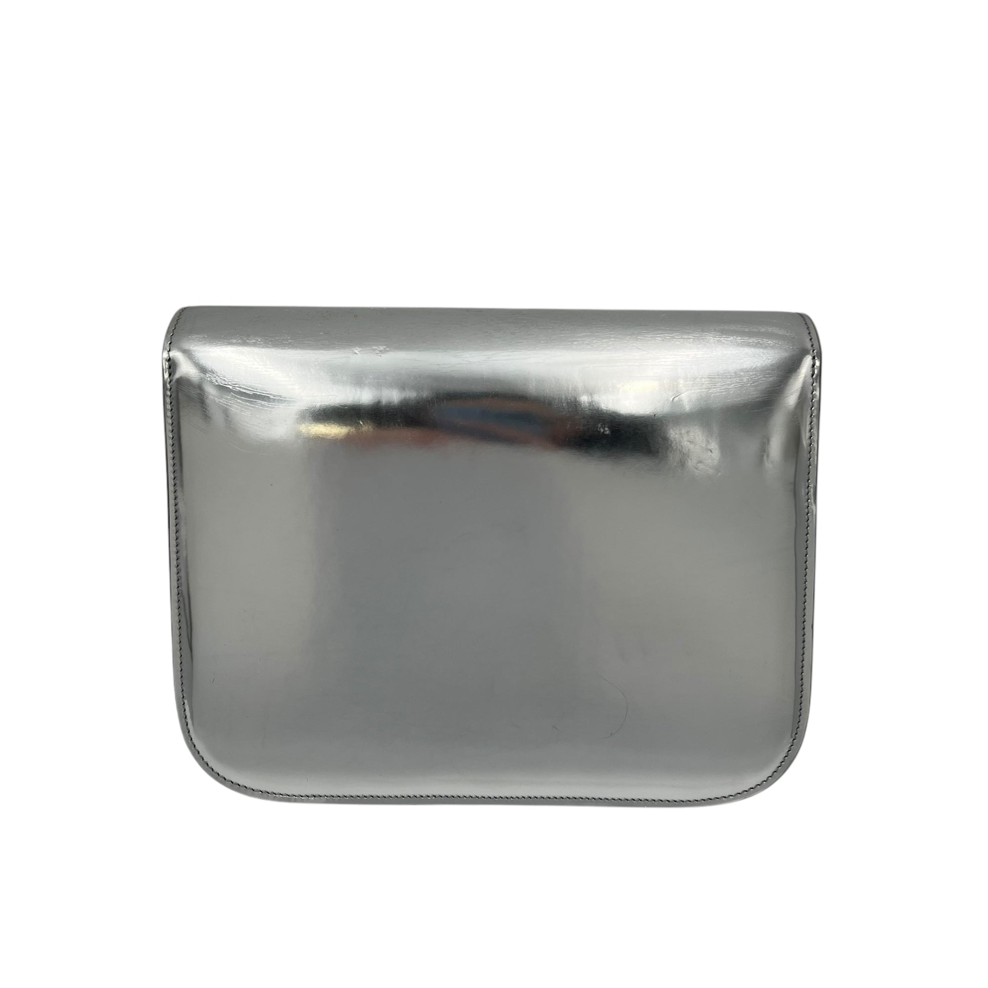 Celine Box Medium Silver Shoulder Bag in Calfskin, Silver hardware_2