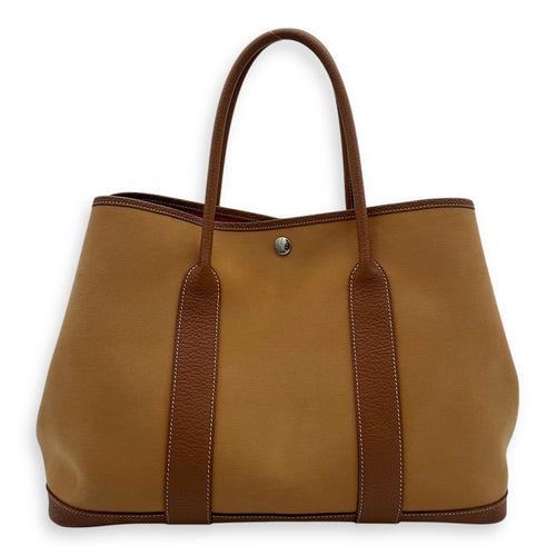 Hermès Garden Party 36 Brown Top Handle Bag in Canvas, Palladium hardware_2