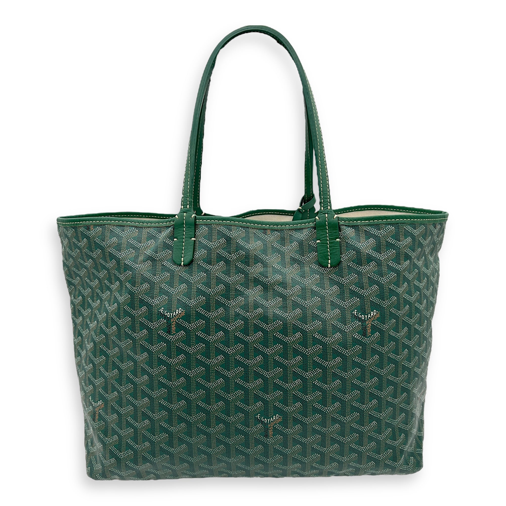Goyard Saint Louis Tote Bag Green in Coated Canvas, Silver hardware_2