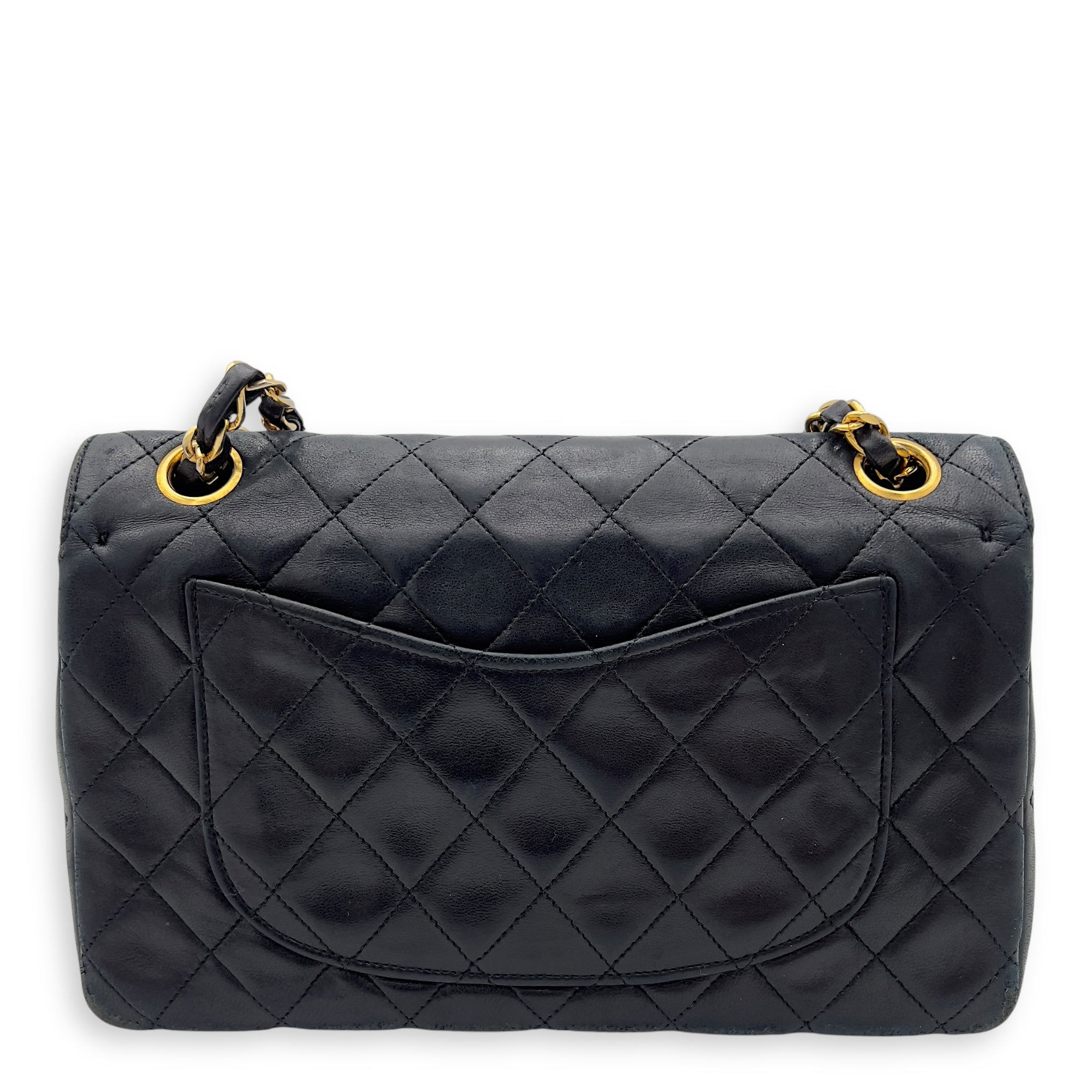 Chanel CC Flap Classic Vintage Shoulder Bag Black in Lambskin, Gold hardware_2