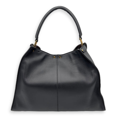 Fendi Peekaboo Top Handle Bag Black in Calfskin, Gold hardware_2