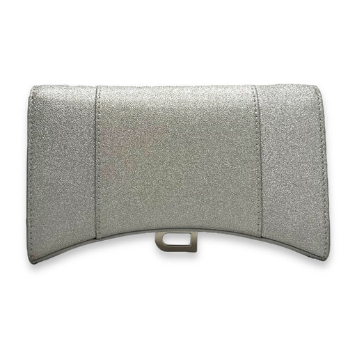Balenciaga Hourglass Wallet On Chain Silver in Others, Ruthenium hardware_2