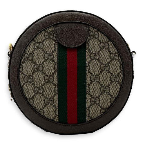 Gucci Ophidia Shoulder Bag Round Brown in Coated Canvas, Gold hardware_2