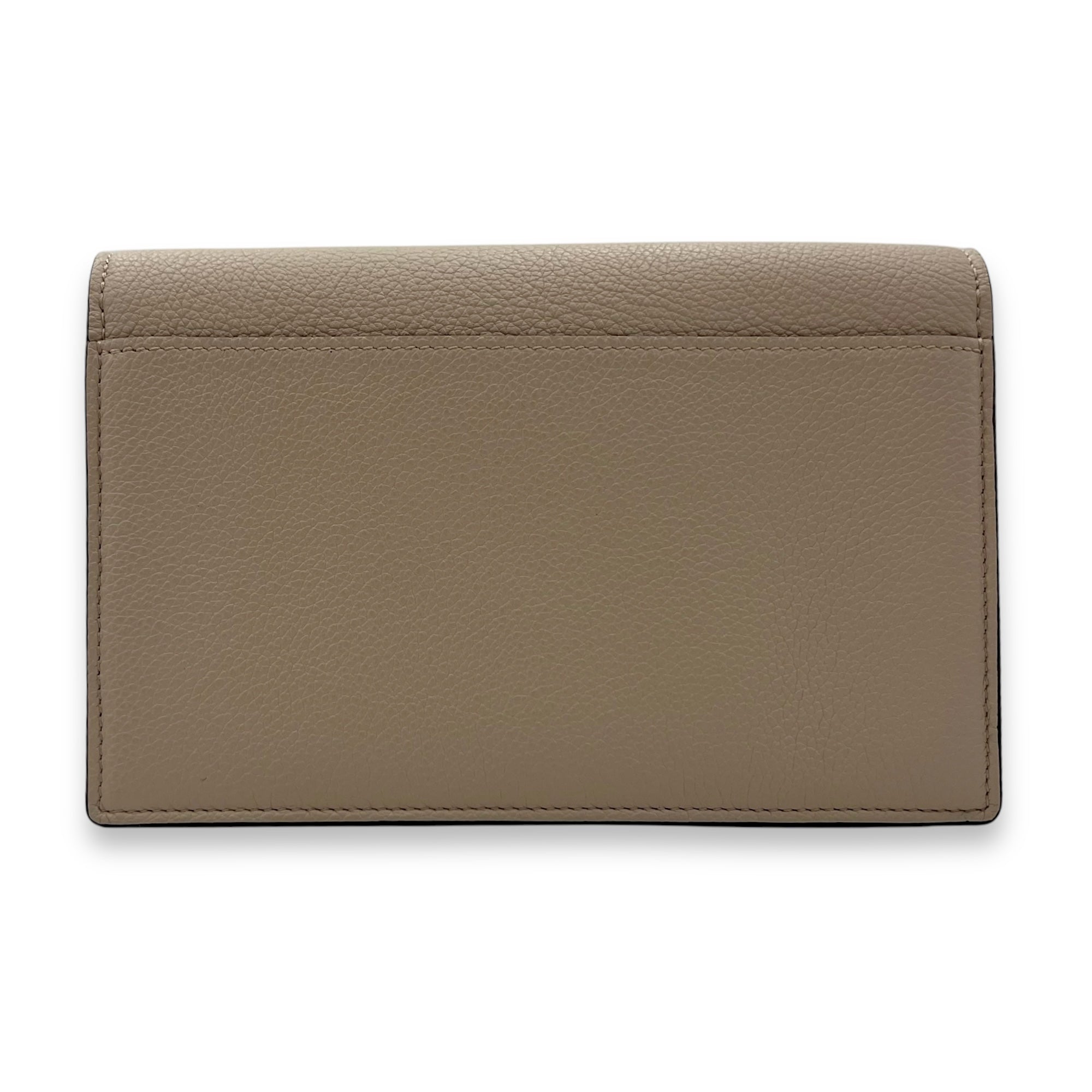 Louis Vuitton LockMe Wallet On Chain Beige in Calfskin, Gold hardware_2