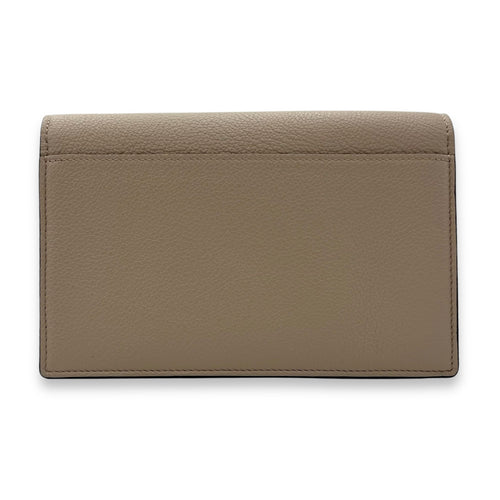 Louis Vuitton LockMe Wallet On Chain Beige in Calfskin, Gold hardware_2