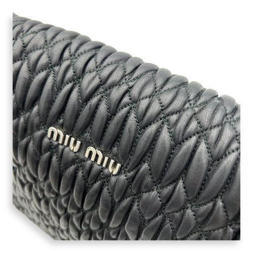 Miu Miu Matelassé Crossbody Bag Black in Calfskin, Silver hardware_8