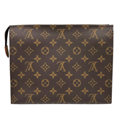 Louis Vuitton Pochette Toilette Brown Pouch in Monogram Coated Canvas, Gold hardware_2