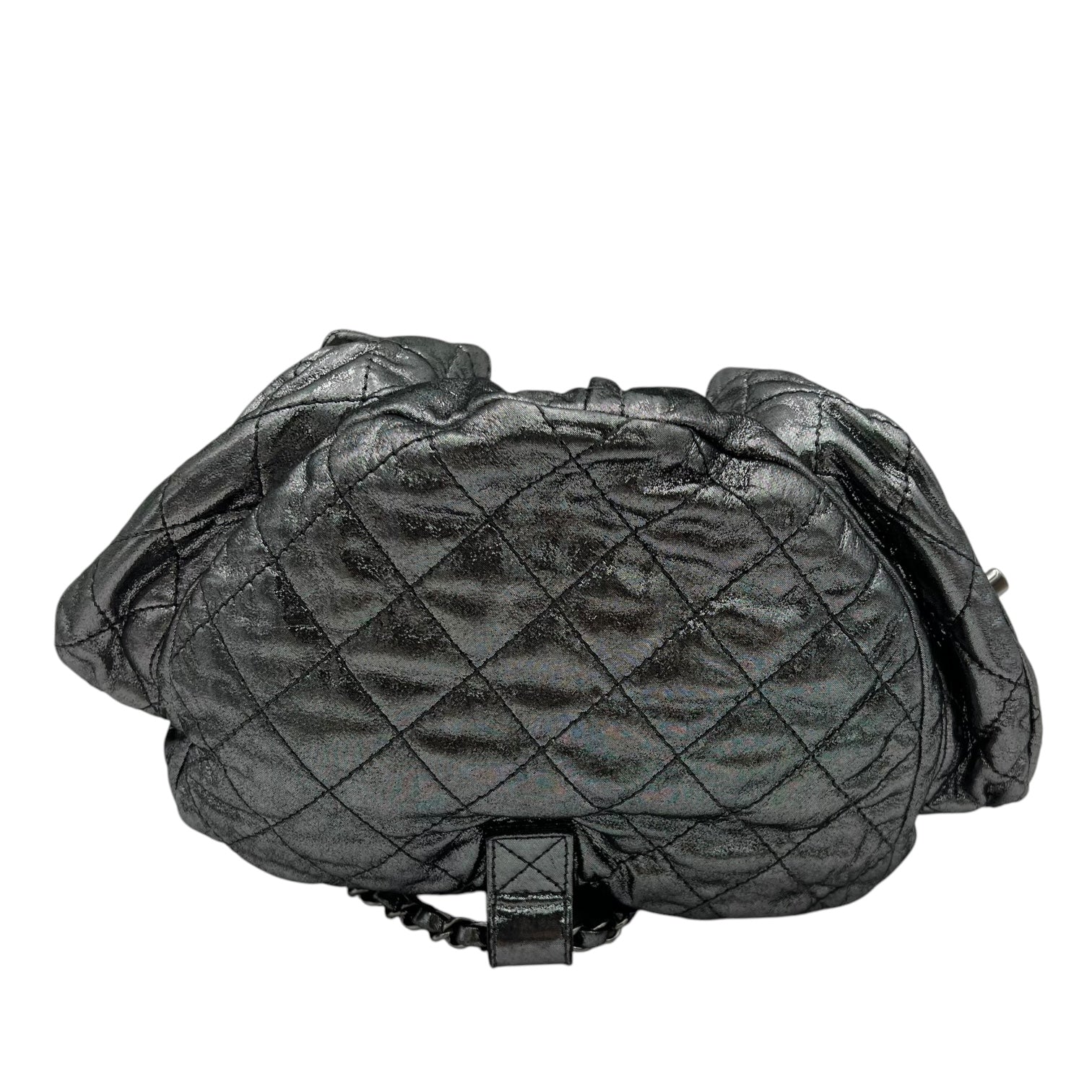 Chanel Quilted  Backpack Silver in Coated Canvas, Silver hardware_5