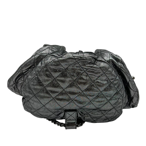 Chanel Quilted  Backpack Silver in Coated Canvas, Silver hardware_5