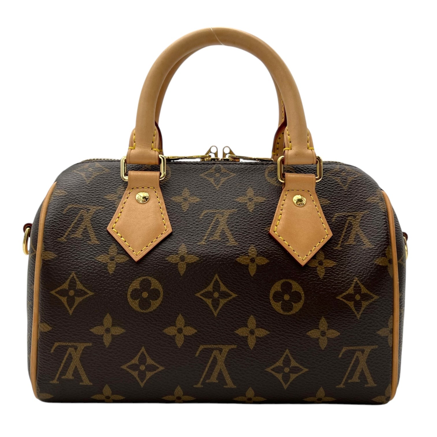Louis Vuitton Speedy Top Handle Bag 20 Brown in Monogram Coated Canvas, Gold hardware_2