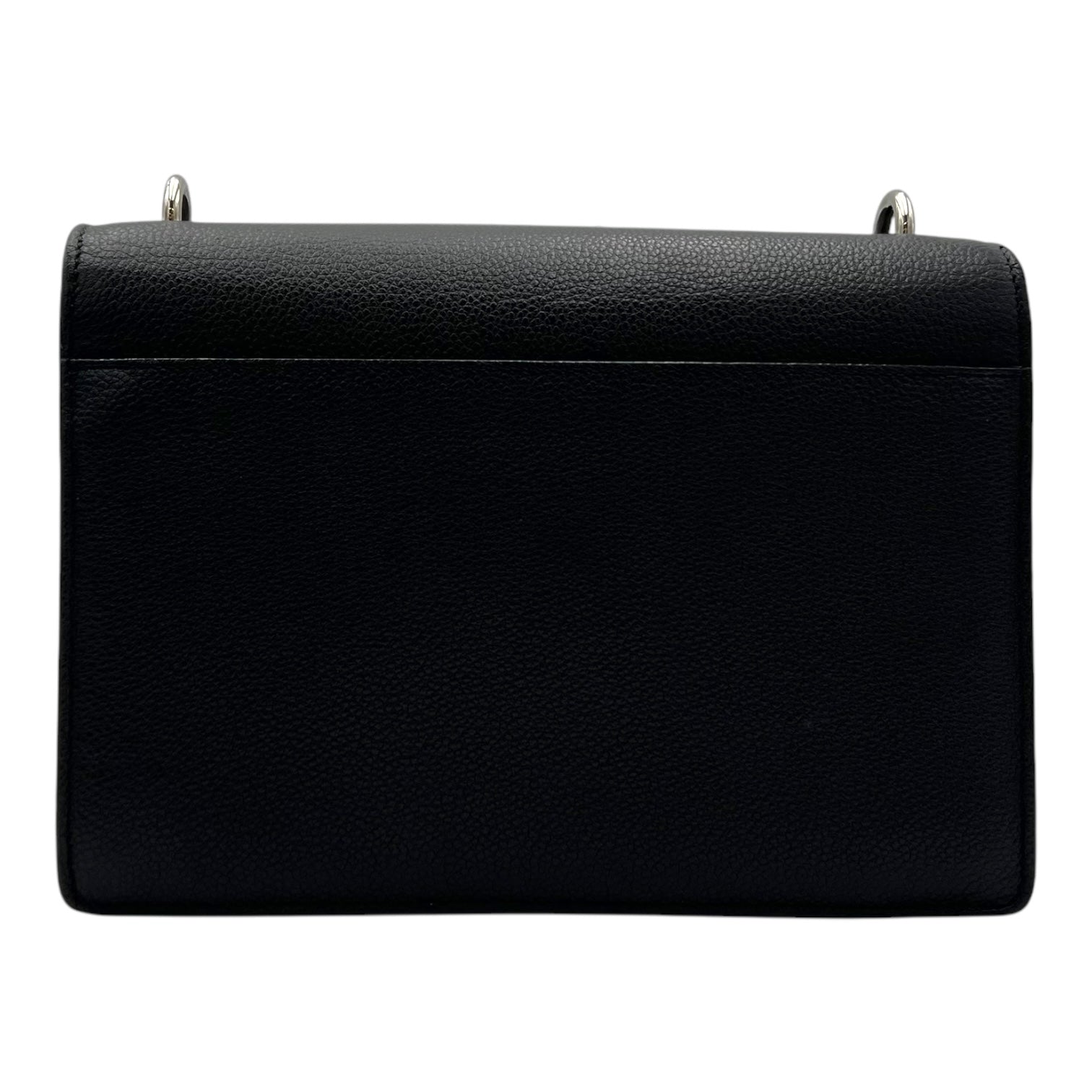 Saint Laurent Sunset Shoulder Bag Black in Calfskin, Silver hardware_2
