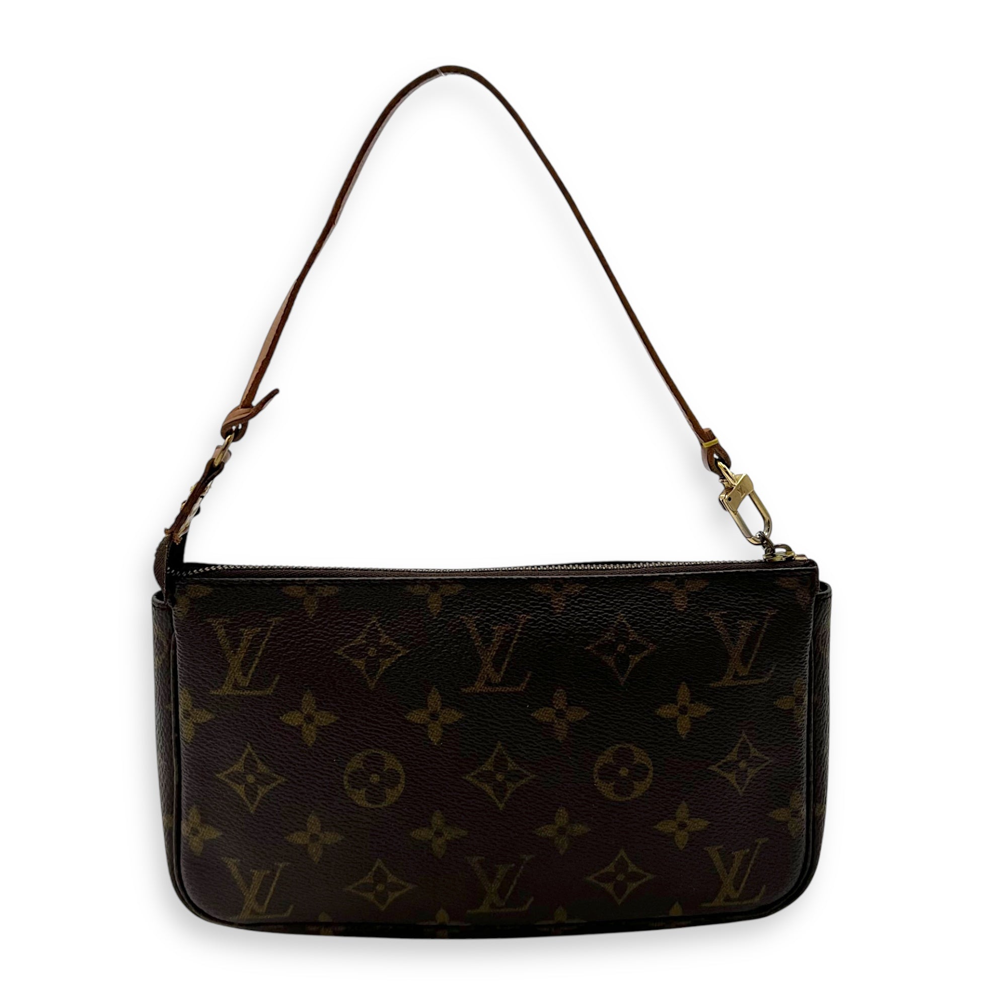 Louis Vuitton Pochette Accessoires Shoulder Bag Brown in Monogram Coated Canvas, Gold hardware_2