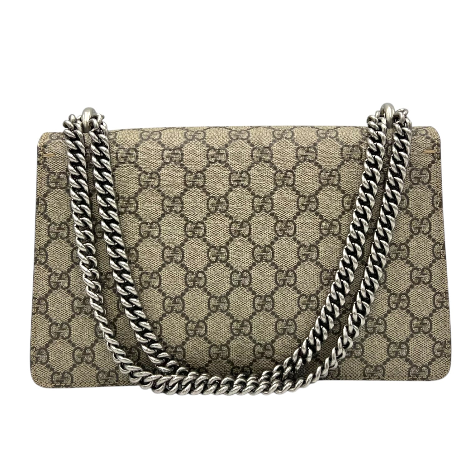 Gucci Dionysus Shoulder Bag Small Brown in Coated Canvas, Silver hardware_2
