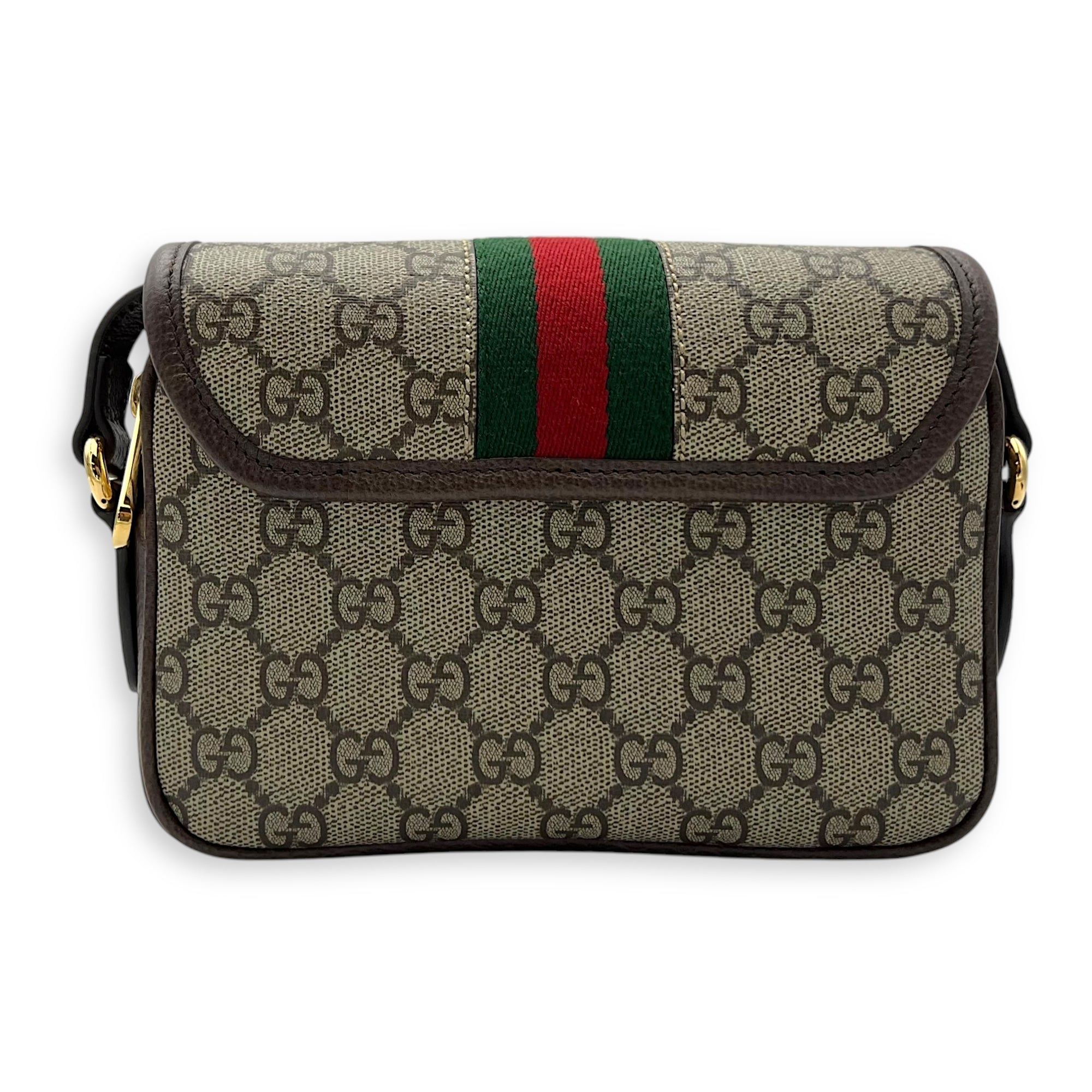 Gucci Ophidia Brown Crossbody Bag in Coated Canvas, Gold hardware_2