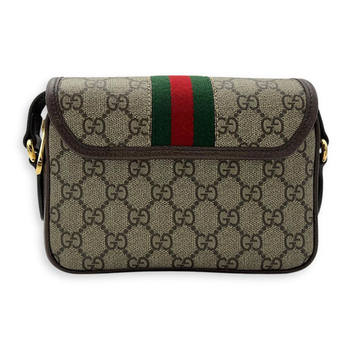 Gucci Ophidia Brown Crossbody Bag in Coated Canvas, Gold hardware_2