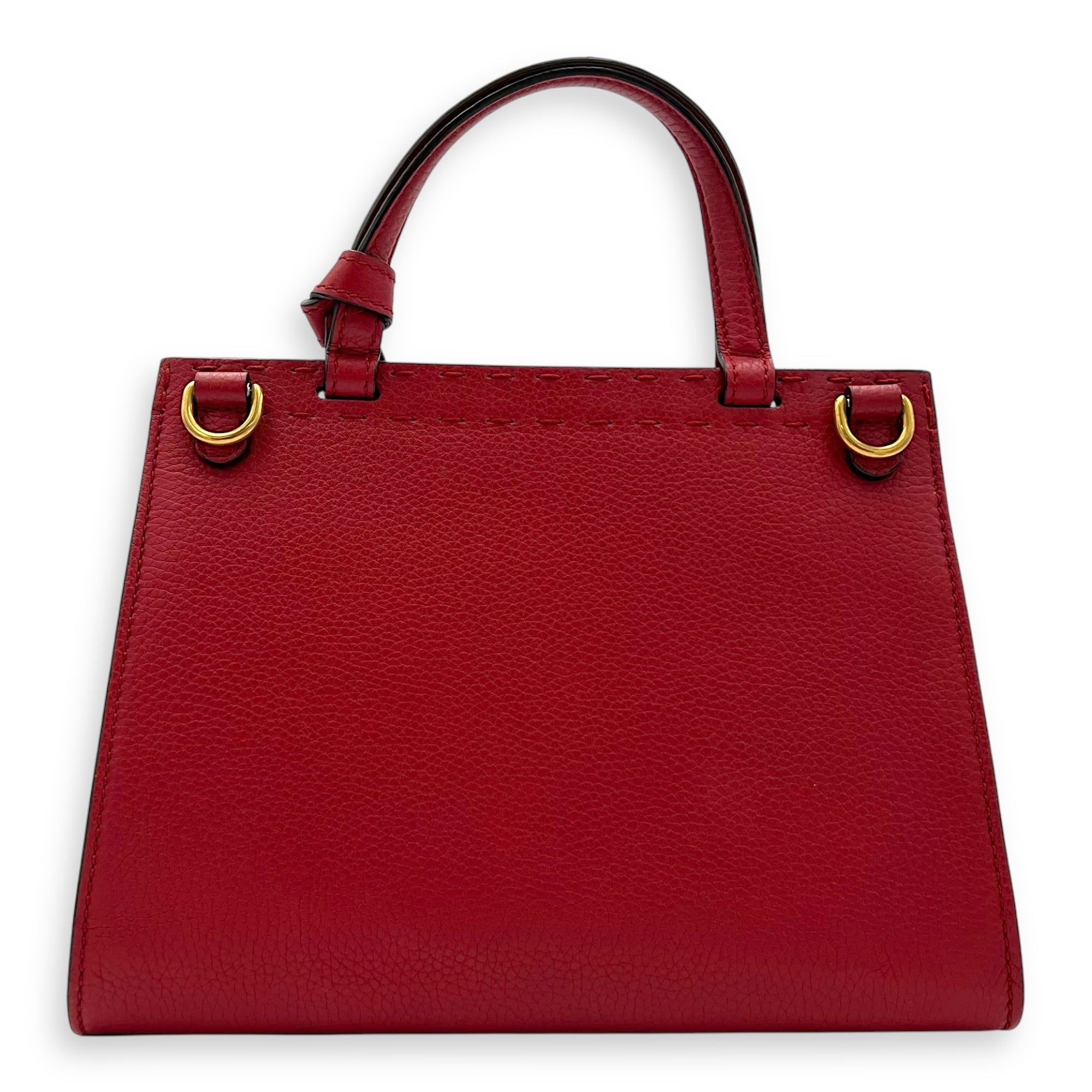 Gucci GG Marmont Top Handle Bag Red in Calfskin, Gold hardware_2