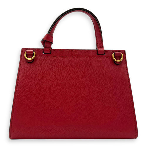 Gucci GG Marmont Top Handle Bag Red in Calfskin, Gold hardware_2