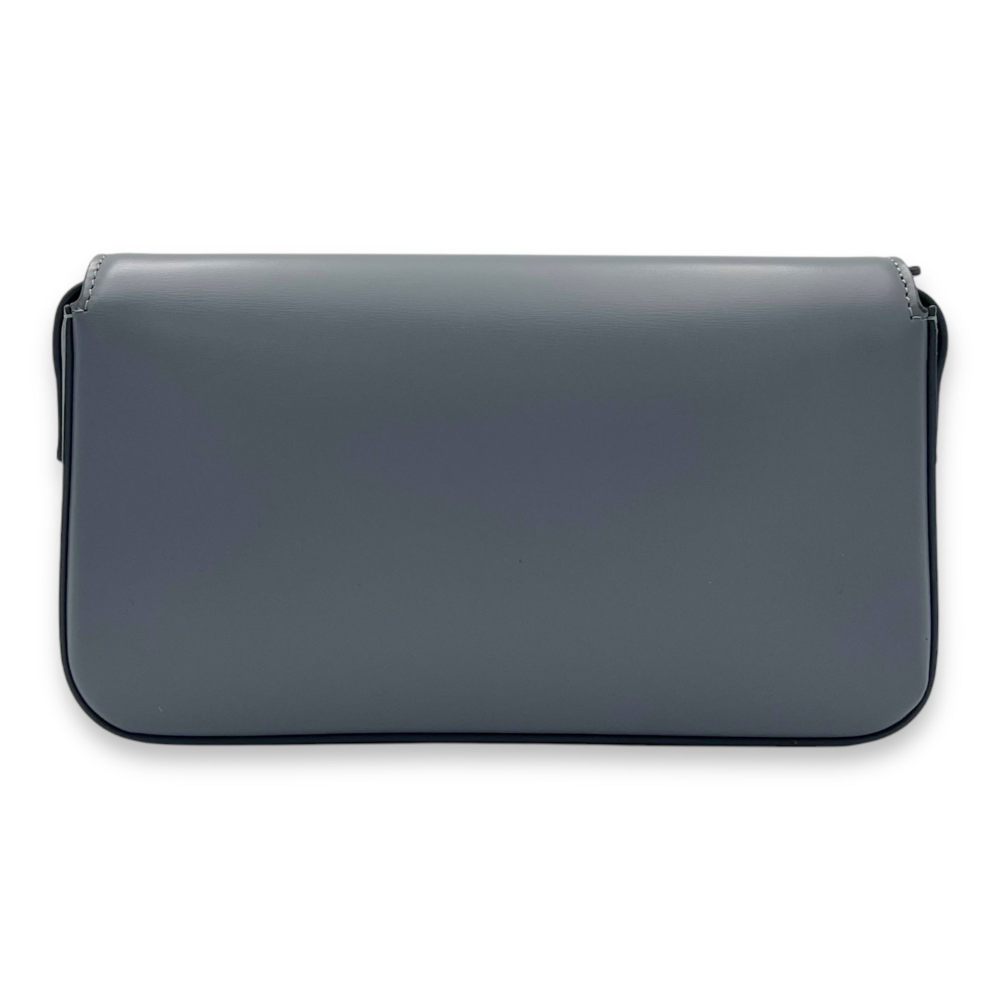 Celine Triomphe Shoulder Bag Blue Grey in Calfskin, Gold hardware_2