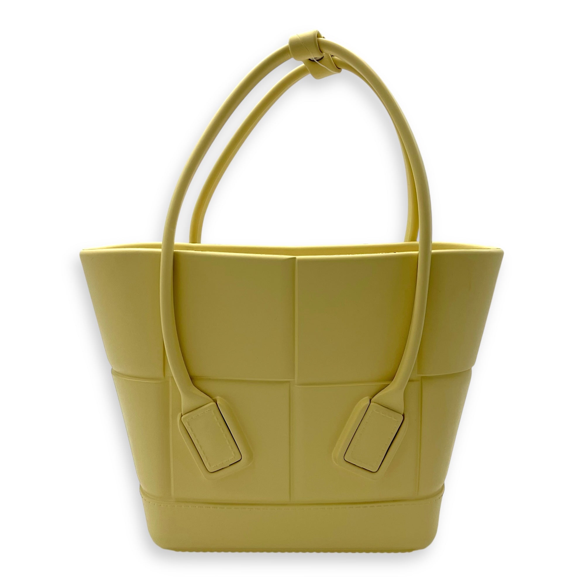 Bottega Veneta Arco Top Handle Bag Yellow in Rubber_2