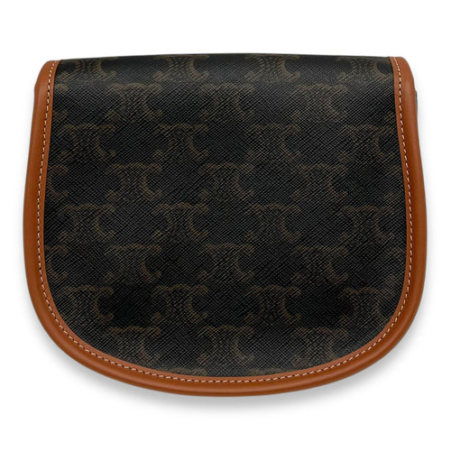 Celine Besace Crossbody Bag Mini Brown in Coated Canvas, Gold hardware_2