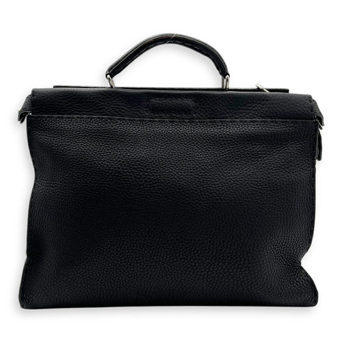 Fendi Peekaboo Top Handle Bag Black in Calfskin, Silver hardware_2