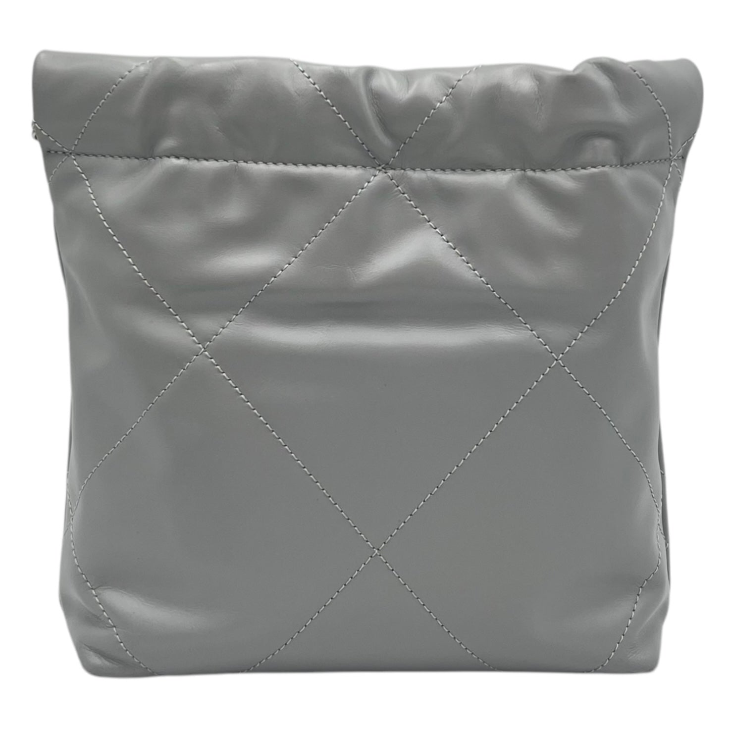 Chanel 22 Tote Crossbody Bag Mini Grey in Calfskin, Silver hardware_2