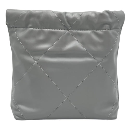 Chanel 22 Tote Crossbody Bag Mini Grey in Calfskin, Silver hardware_2