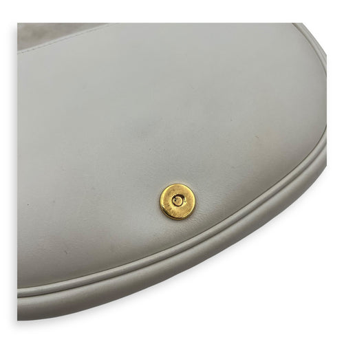 Christian Dior Bobby Crossbody Bag White in Calfskin, Gold hardware_11