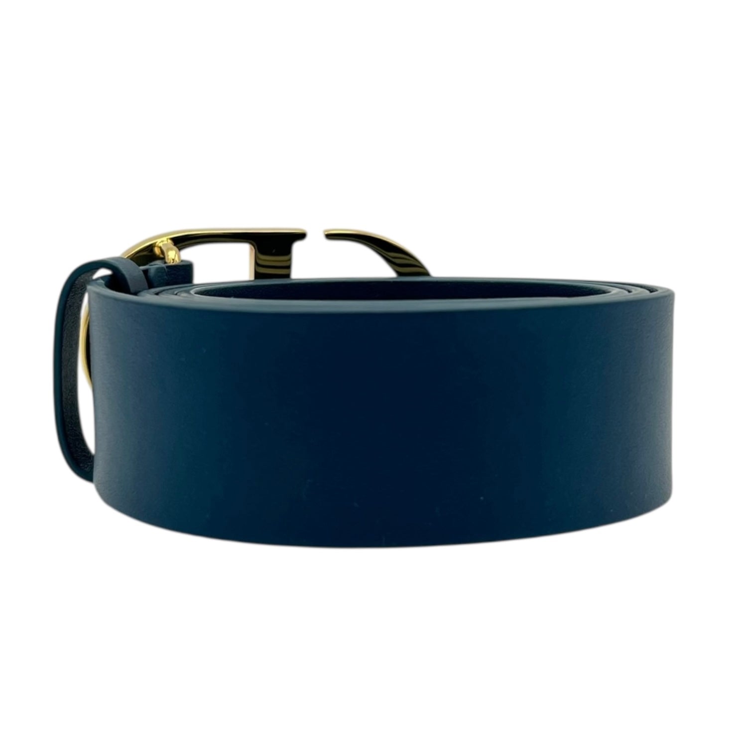 Christian Dior CD Belt 80 Blue in Calfskin, Gold hardware_2