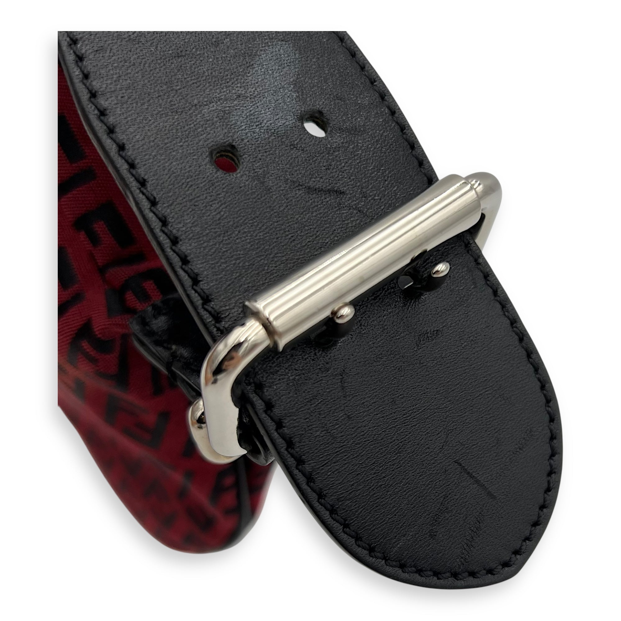 Fendi Zucca Shoulder Bag Red in Canvas, Silver hardware_10