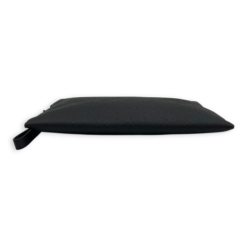 Louis Vuitton Logo Pouch Black in Calfskin, Lacquered Metal hardware_5