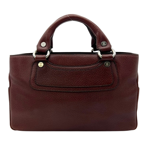 Celine Boogie Top Handle Bag Brown in Calfskin, Silver hardware_2