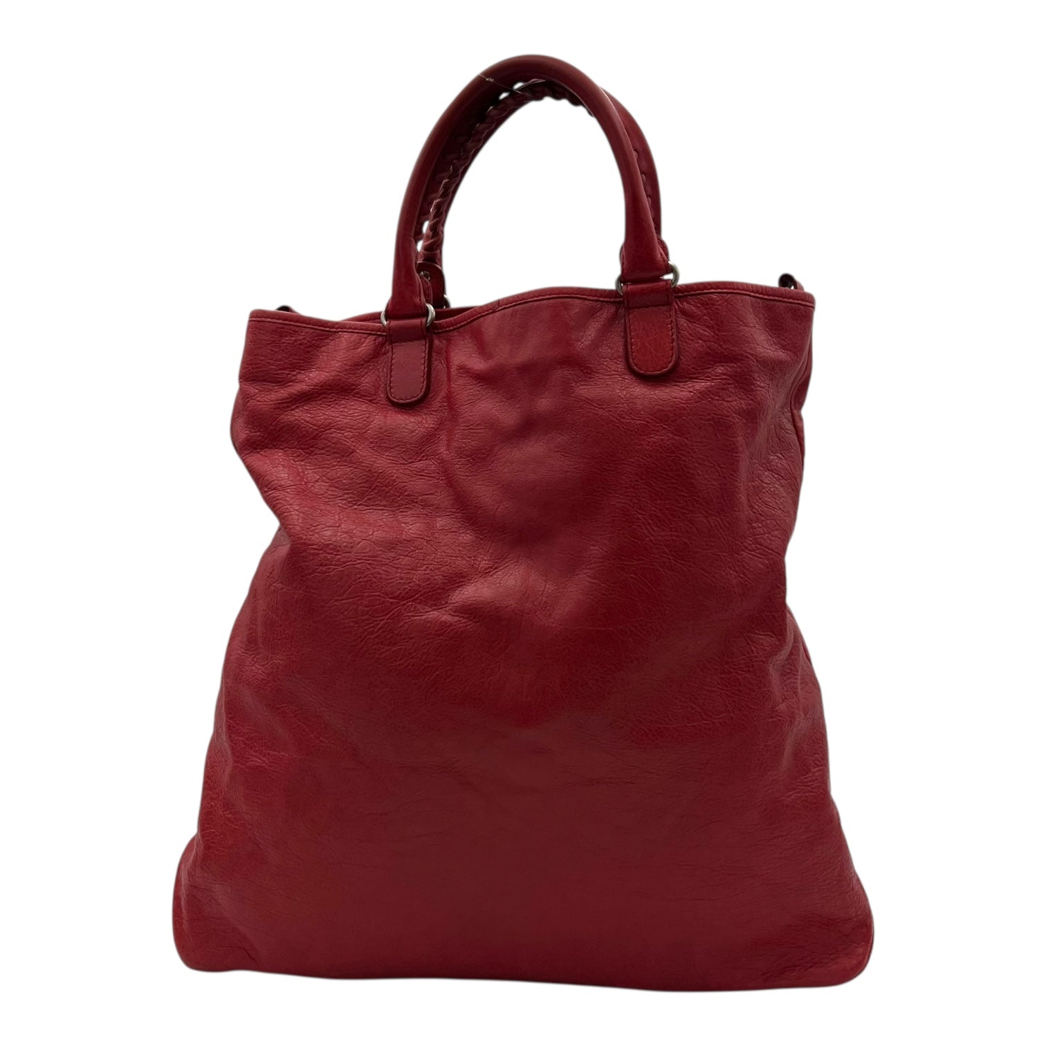Balenciaga Others Top Handle Bag Red in Distressed Leather, Silver hardware_2