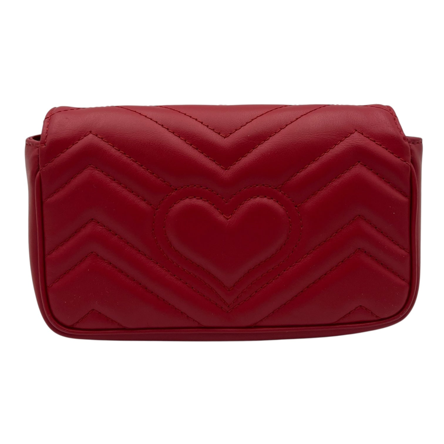 Gucci GG Marmont Crossbody Bag Super Mini Red in Calfskin, Gold hardware_2