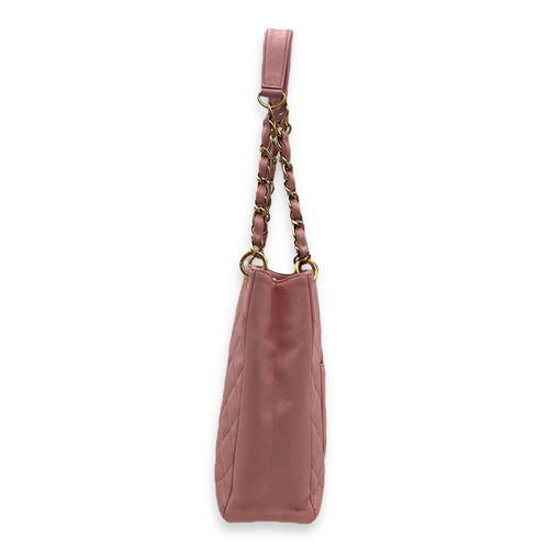 Chanel PST Petite Shopping Pink Tote Bag in Caviar Leather, Gold hardware_4