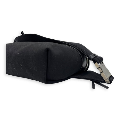 Saint Laurent City Belt Bag Black in Canvas, Silver hardware_8