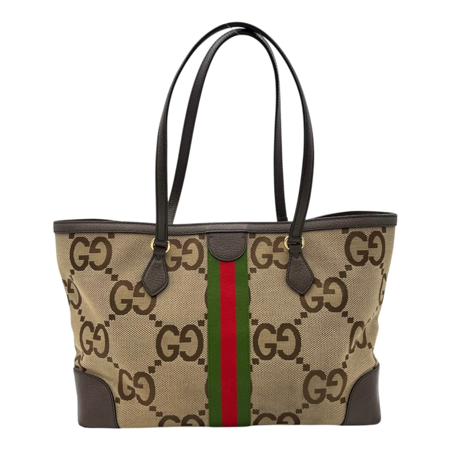 Gucci Ophidia Tote Bag Brown in Canvas, Gold hardware_2
