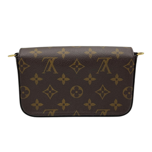 Louis Vuitton Felicie Strap and Go Wallet On Chain Brown in Monogram Coated Canvas, Gold hardware_2