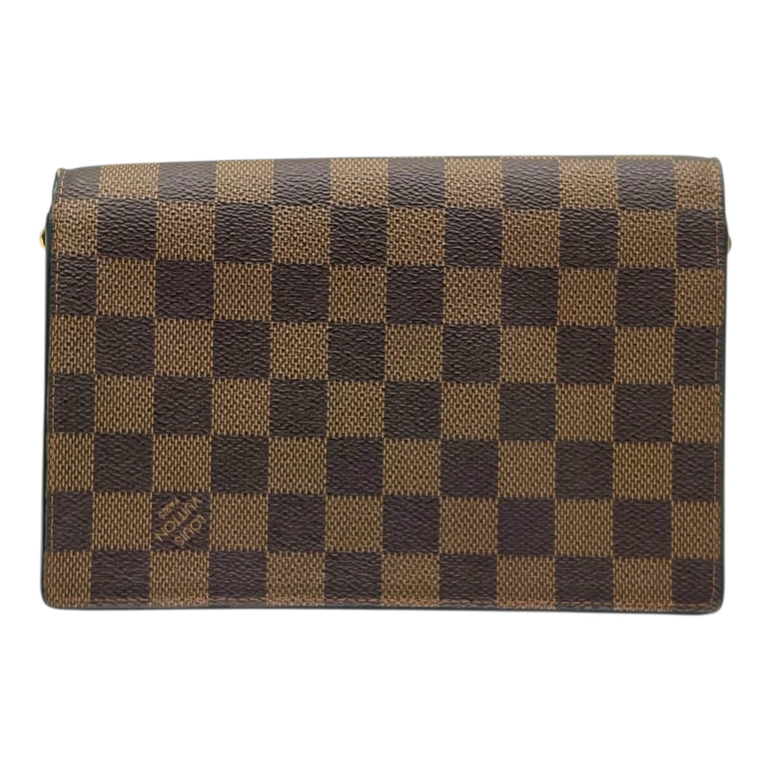 Louis Vuitton Vavin Wallet On Chain Damier Ebene in Coated Canvas, Gold hardware_2