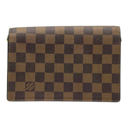 Louis Vuitton Vavin Wallet On Chain Damier Ebene in Coated Canvas, Gold hardware_2