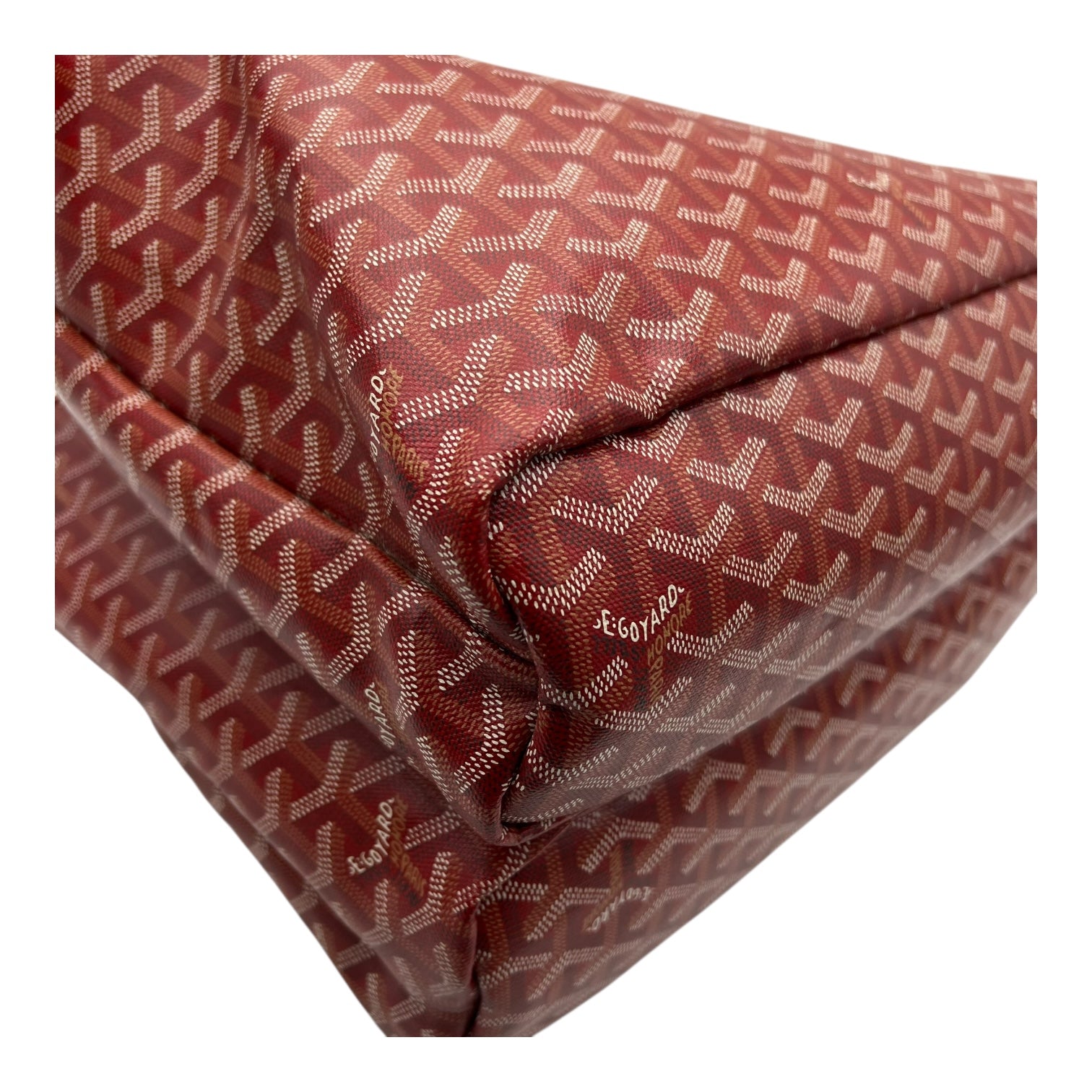 Goyard Isabelle Red Tote Bag in Coated Canvas, Silver hardware_12