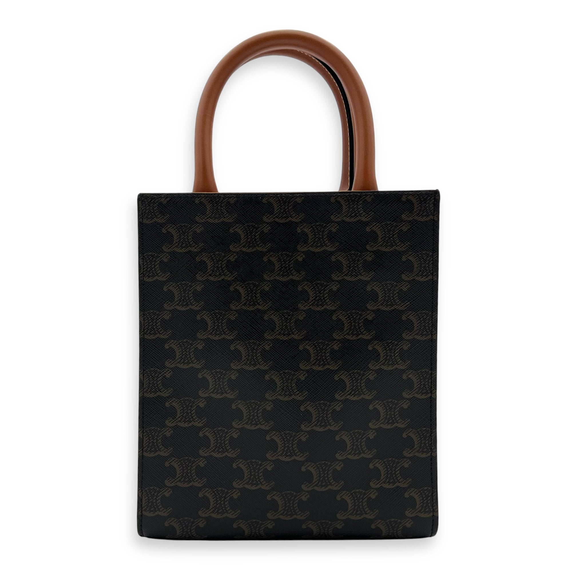 Celine Cabals Vertical Top Handle Bag Gold in Coated Canvas, Gold hardware_2