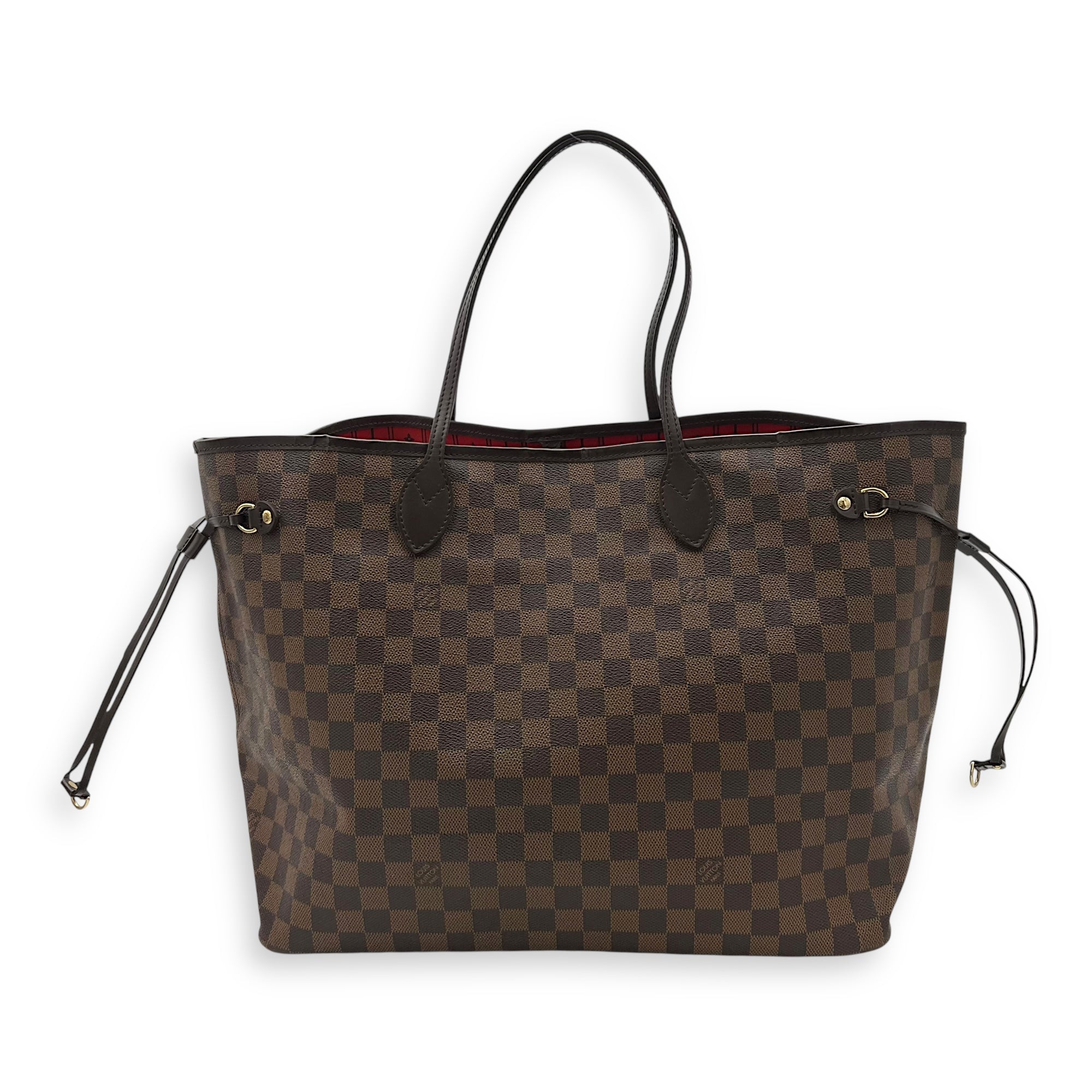 Louis Vuitton Neverfull Tote Bag Damier Ebene in Coated Canvas, Gold hardware_2